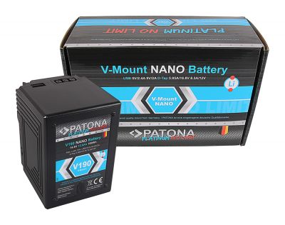PATONA Platinum NANO V190 V-Mount 189Wh f. Sony DSR 600P 650P 652P HDW 800P PDW 850 BP-150W КРАСНЫЙ ARRI — Patona