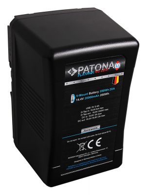 PATONA Platinum Battery V-Mount 20A 288Wh f. Sony BP-290W DSR 250P 600P 650P 652P with Tesla Cells — Patona