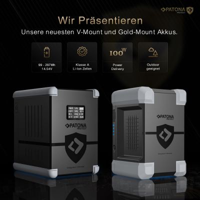 PATONA PROTECT Gold Mount Battery G99-PD100 99Wh USB-C USB-A D-Tap 2xDC-out — Patona