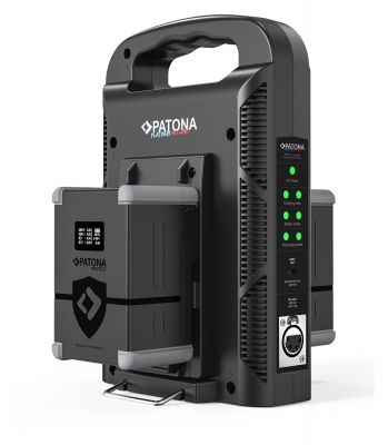PATONA Platinum Dual V-Mount Charger 6A*2 с USB-C PD100W и 4-контактным XLR кабелем — подходит для питания устройств, совместимых с XLR. — Patona