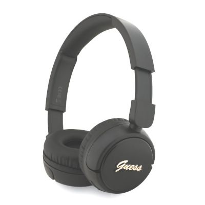 Bluetooth stereo headphones Guess Script Metal logo ( v5.3, 30h) - black ― DELTAMOBILE