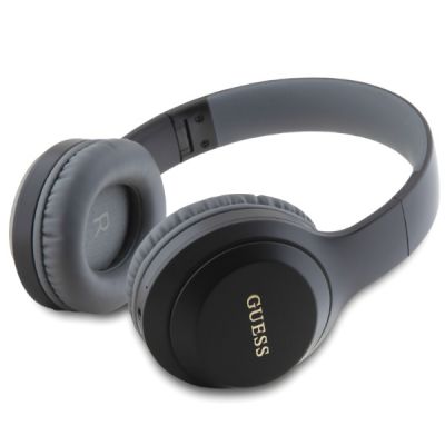 Bluetooth stereo headphones Guess silver logo ( v5.3, 30h) - black ― DELTAMOBILE