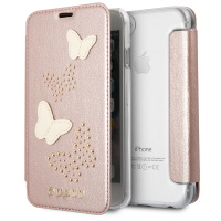 Guess BookCase iPhone X, XS (GUFLBKPXPBURG) rose ― DELTAMOBILE