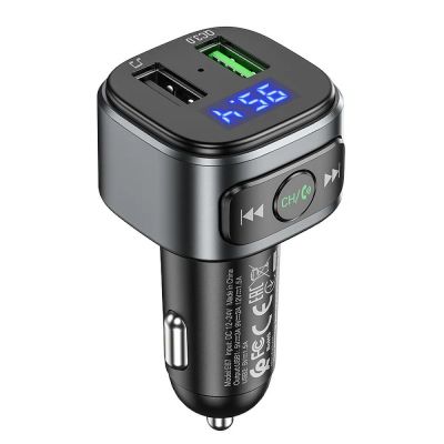 FM Transmitter Car MP3 HOCO Fighter E67 (2xUSB, QC 18W) ― DELTAMOBILE