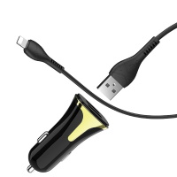 Автозарядное устройство HOCO Z31 (USB  + кабель Apple iPhone lightning) - QC3.0, Quick charger ― DELTAMOBILE