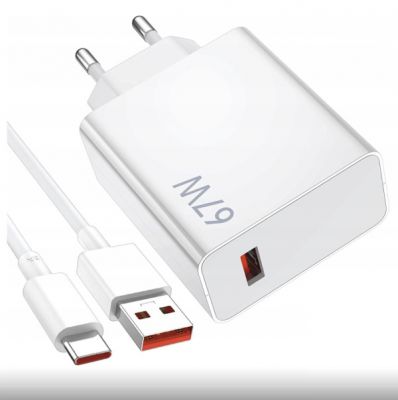 Lādētājs XIAOMI MDY-14-EW + USB-C vads 6A (Turbo charge, USB, 67W, QC3.0, 5V-20V)  - bulk ― DELTAMOBILE