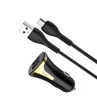 USB Car Charger HOCO Z31 (USB  + cable microUSB) - QC3.0, Quick charger ― DELTAMOBILE