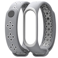 Xiaomi Mi Band 3/4 silicon strap (grey white)  ― DELTAMOBILE