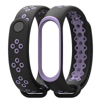 Xiaomi Mi Band 3/4 silicon strap (black violet)   ― DELTAMOBILE