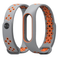 Xiaomi Mi Band 3/4 silicon strap (grey orange)  ― DELTAMOBILE