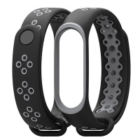 Xiaomi Mi Band 3/4 silicon strap (black grey)  ― DELTAMOBILE