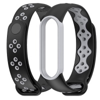 Xiaomi Mi Band 5 silicon strap (black-grey)   ― DELTAMOBILE