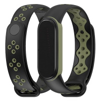 Xiaomi Mi Band 5 silicon strap (black-green)  ― DELTAMOBILE