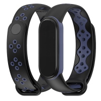 Xiaomi Mi Band 5 silicon strap (black-cyan) ― DELTAMOBILE