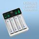 Qoltec Battery Charger for Ni-MH type R03 AAA R6 AA | LCD | USB-C cable | White