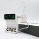 Qoltec Battery Charger for Ni-MH type R03 AAA R6 AA | LCD | USB-C cable | White