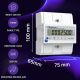 Qoltec trīsfāzu elektroniskais skaitītājs ar atiestatīšanu | DIN sliežu enerģijas patēriņa mērītājs | 400V | 100A | LCD | LED | 4P