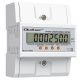 Qoltec trīsfāzu elektroniskais skaitītājs | DIN dzelzceļa enerģijas patēriņa mērītājs | 400V | 100A | LCD | 4P