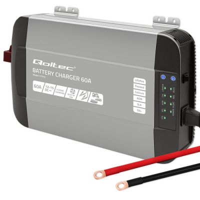 Qoltec Smart Monolith charger for LiFePO4 AGM GEL SLA batteries | 60A | 12V | Fast charging