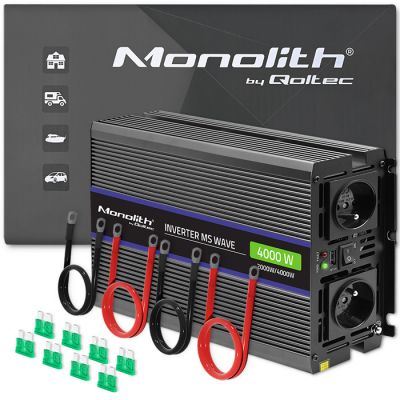 Qoltec Monolith voltage converter 4000 MS Wave |12V to 230V | 2000/4000W | USB