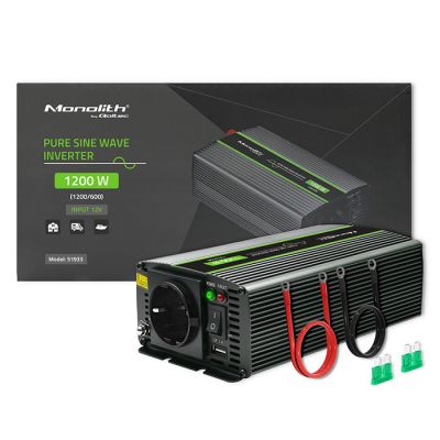 Qoltec Pure Sine Wave Inverter monolīts| 600W | 1200W | 12V līdz 230V