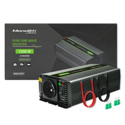 Qoltec Pure Sine Wave Inverter monolīts| 600W | 1200W | 24V līdz 230V