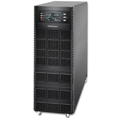 Бесперебойный блок питания Qoltec ИБП | 10 кВА | 10000 Вт | Коэффициент мощности 1.0 | LCD | EPO | USB | Онлайн