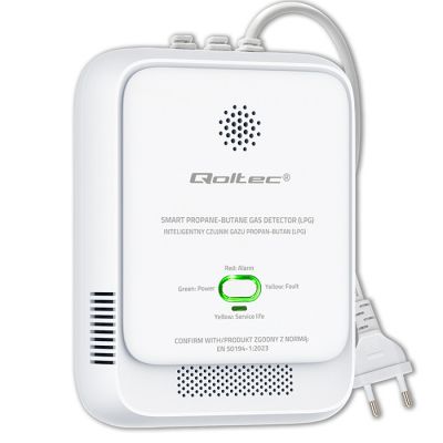 Qoltec Certified Propane-Butane Gas Leak Sensor | LPG detector | 85dB alarm | LED