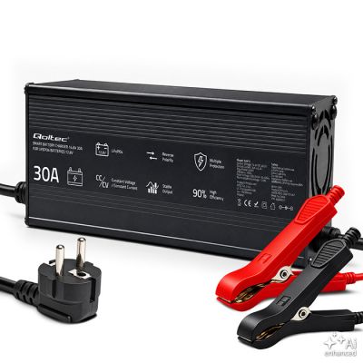Зарядное устройство Qoltec Specialist для 12V LiFePO4 батарей | 30A | PF 0.9 | LED | Умная зарядка
