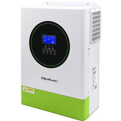Qoltec Модульный гибридный солнечный инвертор вне сети 6200W | 120A | 48V | MPPT | 12 единиц | BMS | AGM GEL LiFePO4 | Синус | Опция Wi-Fi | Коэффициент мощности 1.0