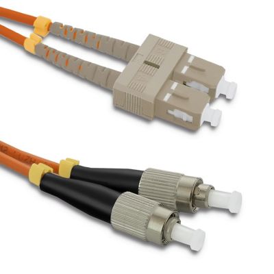 Qoltec Patchcord optiskā šķiedra SC/UPC - FC/UPC | Multimode | 50/125 | OM2 | Duplekss | 3m