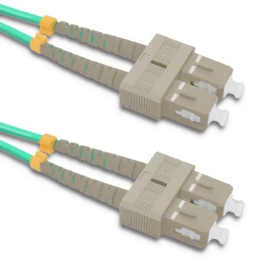 Qoltec Patchcord оптоволоконный кабель SC/UPC - SC/UPC | Мультимод | 50/125 | OM4 | Дуплекс | 2m