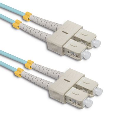 Qoltec Patchcord оптоволоконный кабель SC/UPC - SC/UPC | Мультимод | 50/125 | OM4 | Дуплекс | 5м