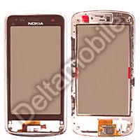 Touch panel and glass NOKIA C6-01 (silver with frame) SWAP ― DELTAMOBILE