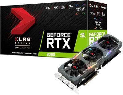 < Used> PNY GeForce RTX 3080 10GB XLR8 Gaming EPIC-X RGB videocard  ― DELTAMOBILE